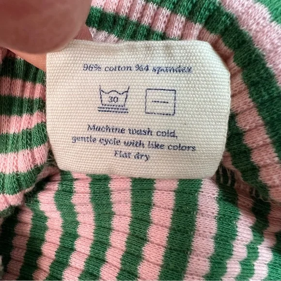 LITTLE BEAST 'Two Peas’ Sleeveless Dog Shirt Pink Green Ribbed Size XL - Picture 10 of 12